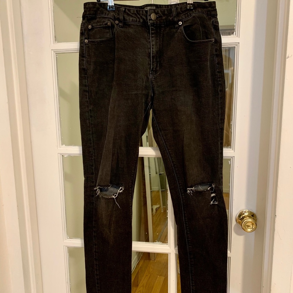 Elwood black distressed straight leg jeans